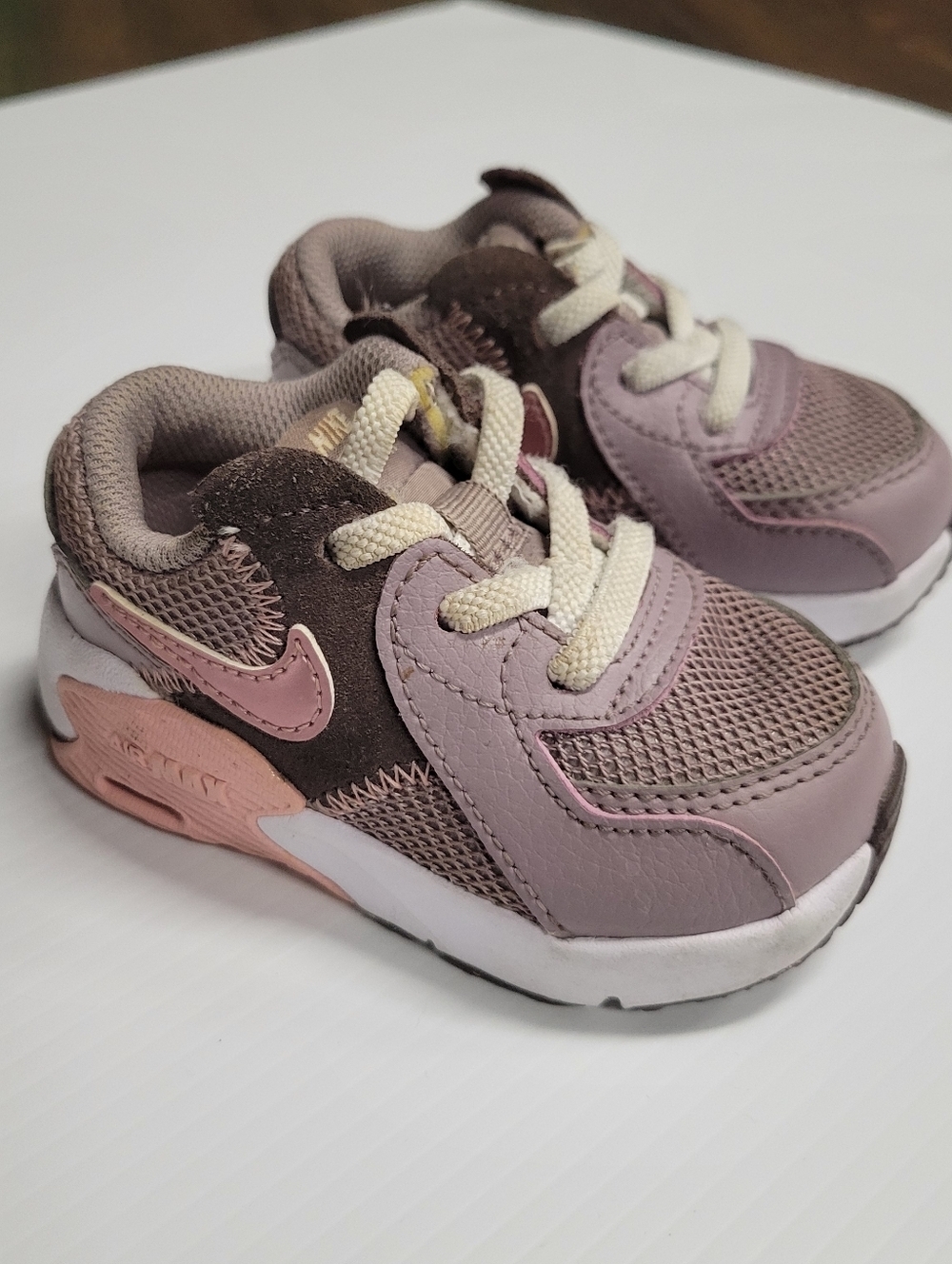 Nike Air Max 90 Baby Sneakers Size 4C - Pink/Lavender/Brown - Picture 2 of 7